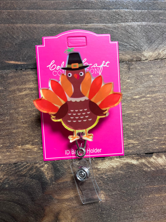 Badge Reels- "Turkey; Brown" Acrylic