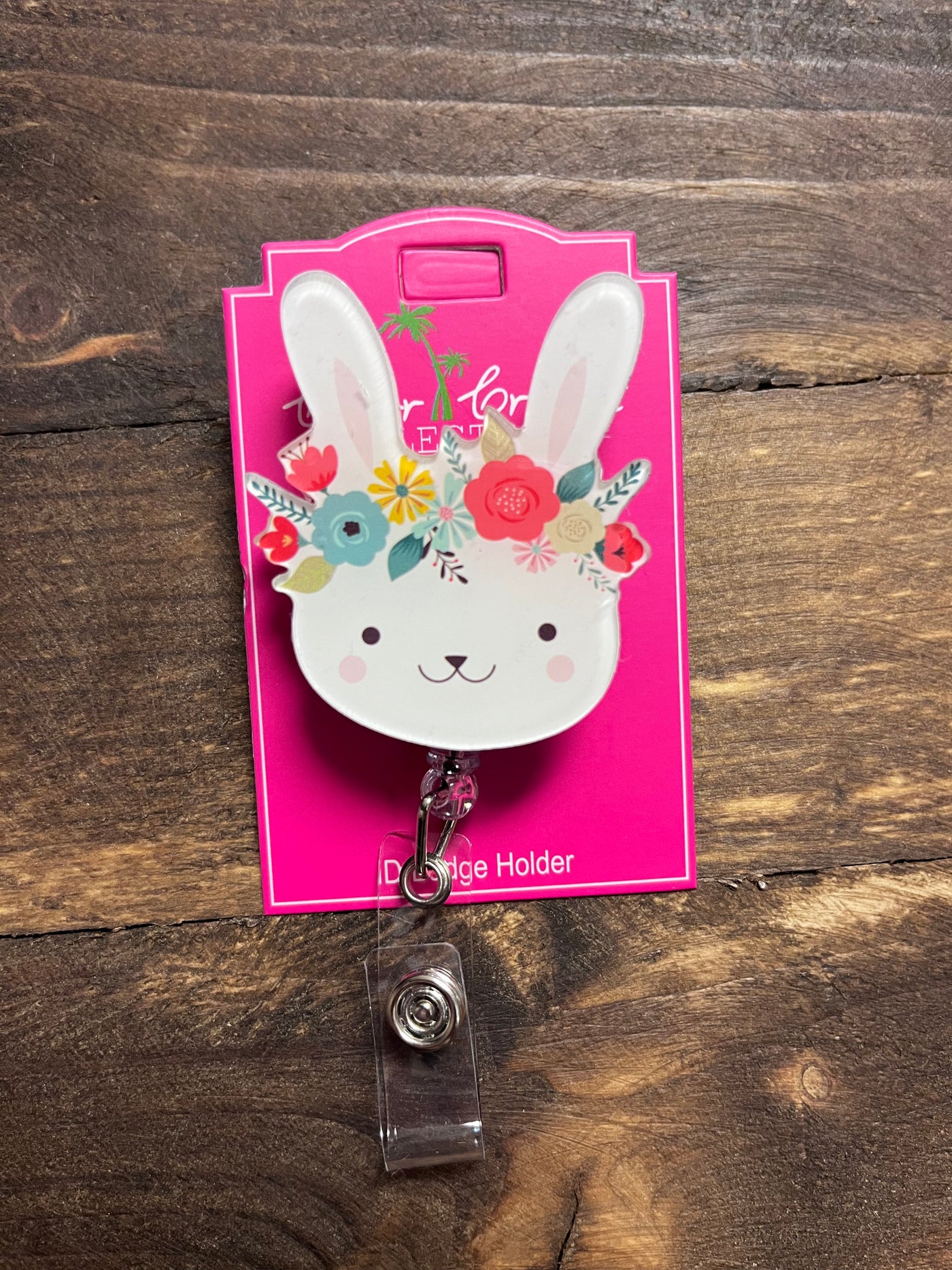 Badge Reels- Bunny; Floral Crown Acrylic – The Silver Strawberry