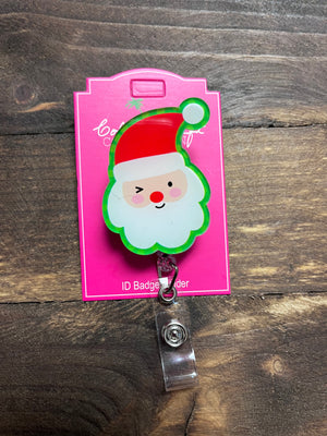 Badge Reels- "Santa Claus; Wink" Acrylic