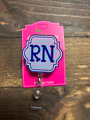 Badge Reels- "RN; Pink Design" Acrylic