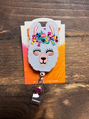 Badge Reels- "Llama; Floral Crown" Felt