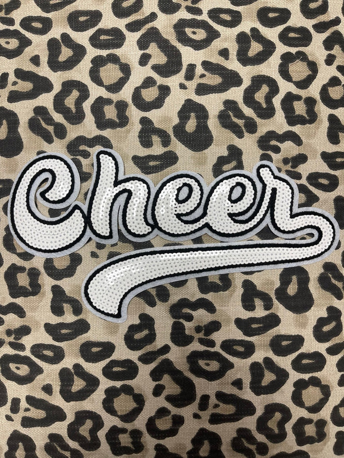 Chenille "T-Shirt" Patches- "Cheer" White
