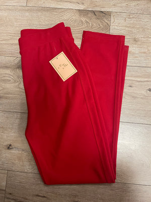"Thick Spandex" Leggings- Red