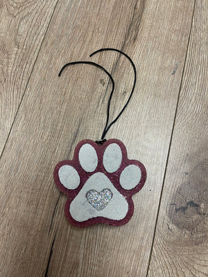 The "Shea" Car Freshies- "Amazing Grace"- Maroon Heart Paw