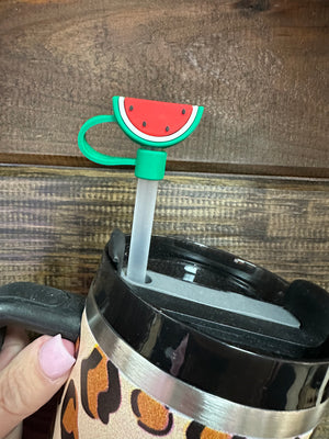Straw Cover Cap- "Watermelon"
