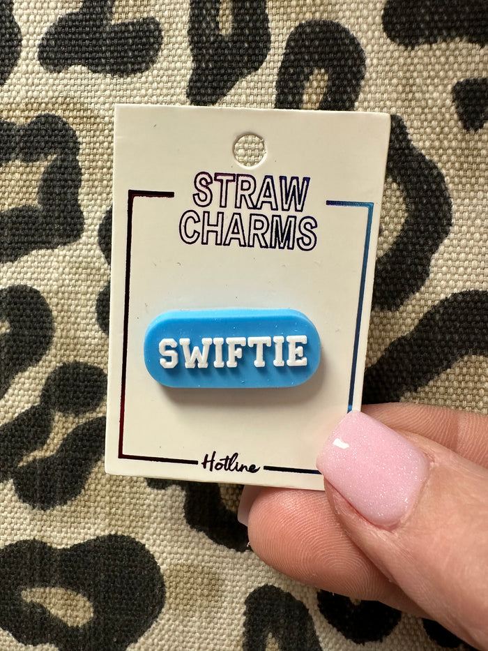 Straw Charms- "Swiftie" Blue Oval