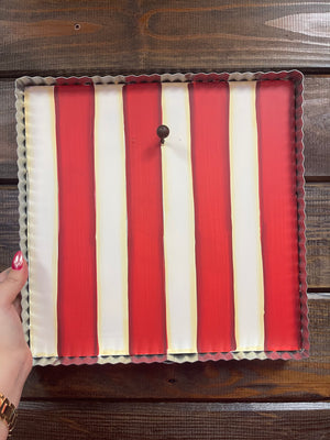 Round Top Collection- "Red & White Stripes" Display Board