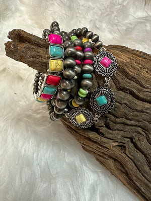 Juliette Bracelets- "Rainbow Concho" Navajo