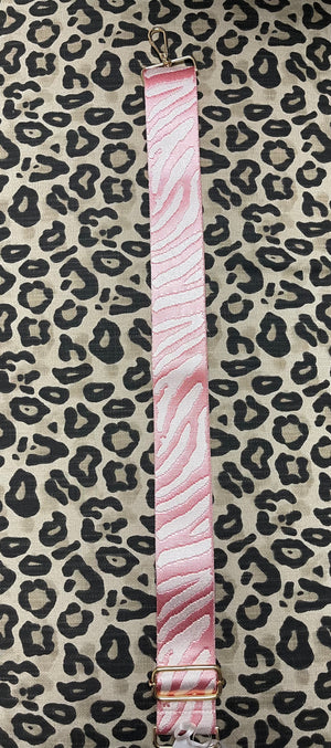 Revelry Purse Strap- Pink & White Zebra