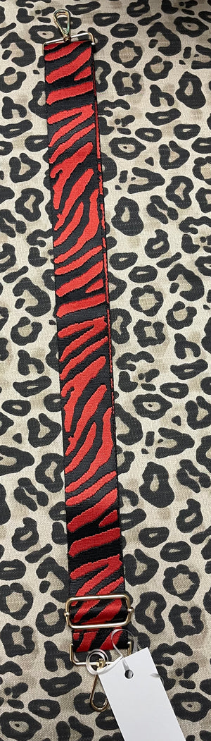 Revelry Purse Strap- Red & Black Zebra