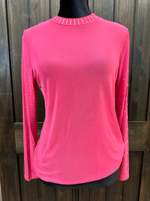 "Blinged Out Hot Pink" Sheer Top