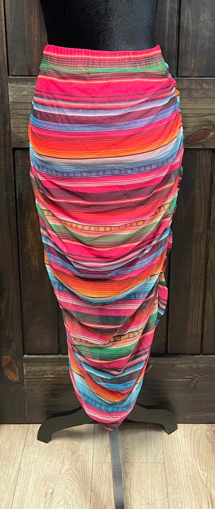 "Serape Mesh" Midi Skirt