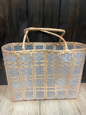 Heather Tote- "Woven" Natural Clear
