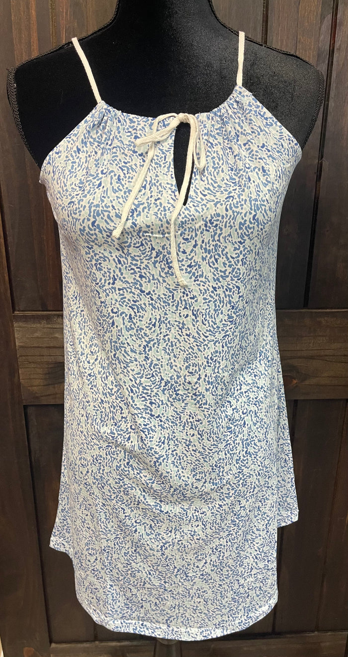 Pajamas- "Allure" Blue & White Sleep Dress