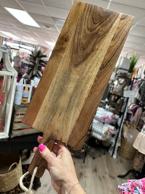 Cutting Board- Rectangle Natura Wood W/ Handle (Medium)