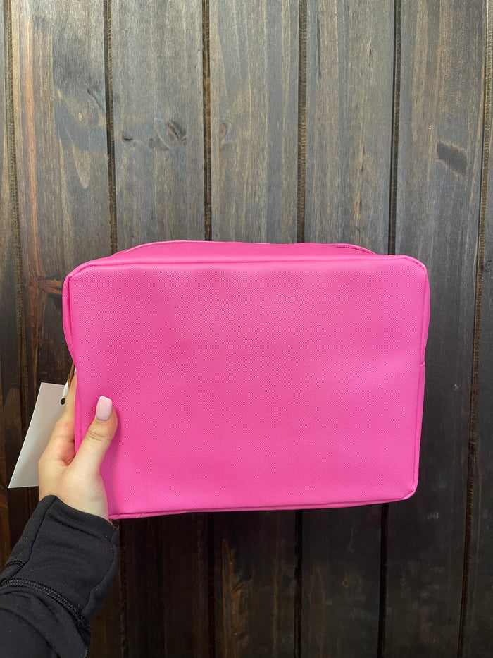 "Monica" Plain Bag- Hot Pink "Pleather"