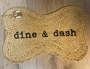 Dog Bowl Mat- "Dine & Dash"
