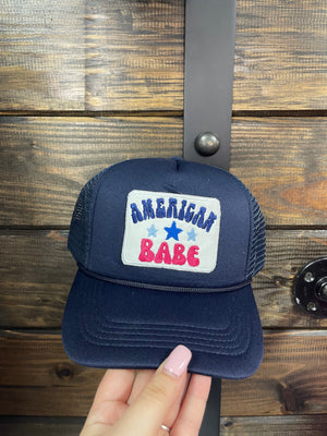 "American Babe" Navy Puffy Hat