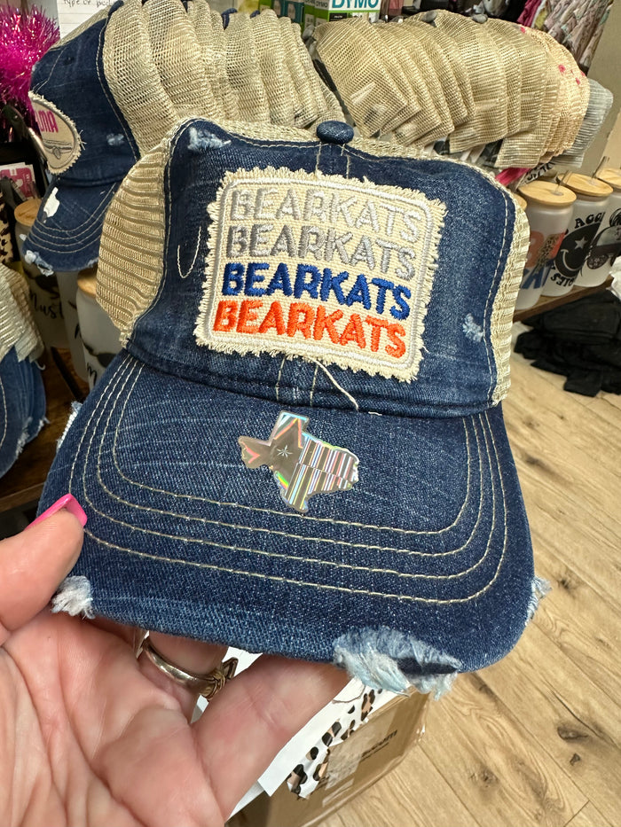 "Bearkats Bearkats Bearkats" Patch Blue Denim Hat