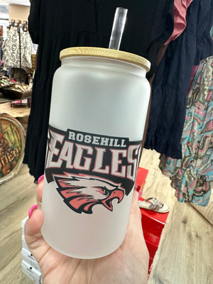 Libbey Can Glass- "Rosehill Eagles"