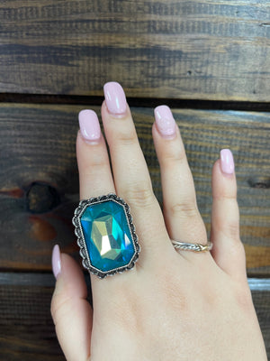 "LoLo" Rings- "Turquoise" Crystal