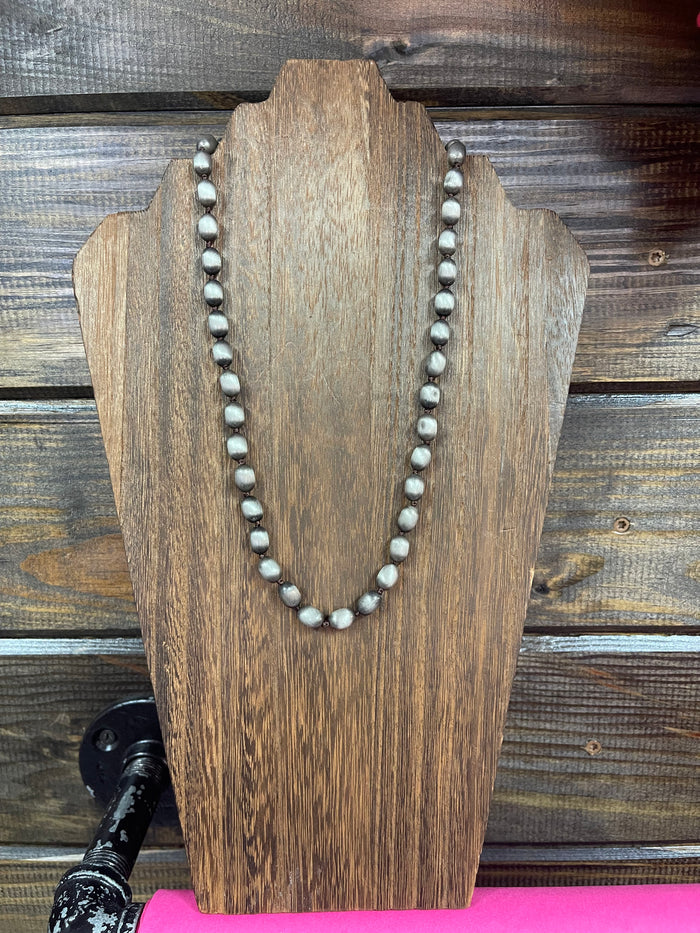 Victoria Necklace- "Navajo Natural Pearls" Silver