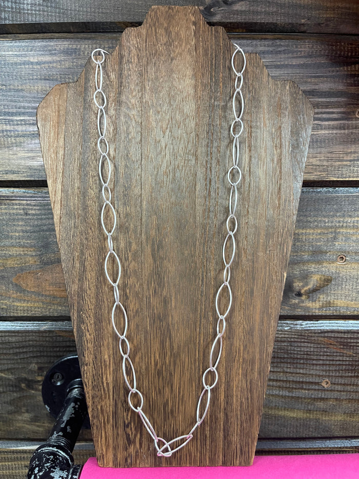 Tara Long Chain Necklace- Silver