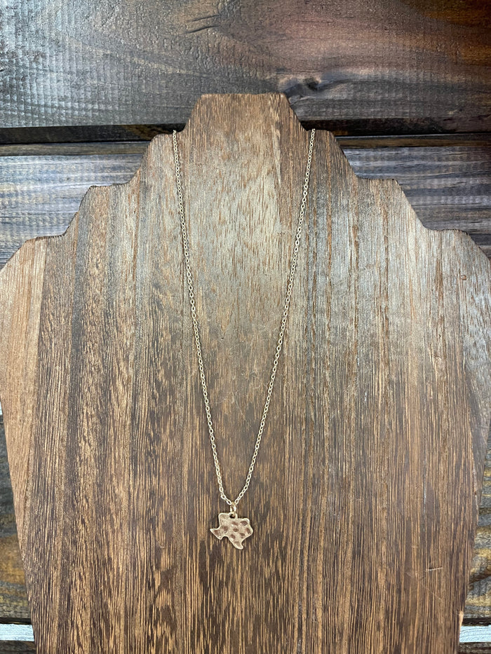 Reign Necklace- "Hammered Texas" Gold