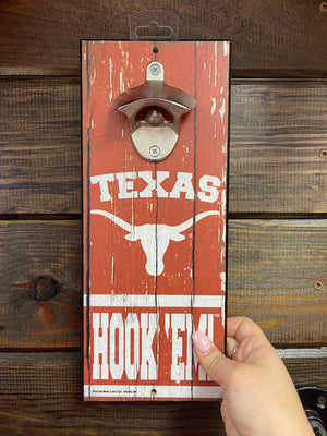 Bottle Opener Sign- "Hook 'Em" Longhorns