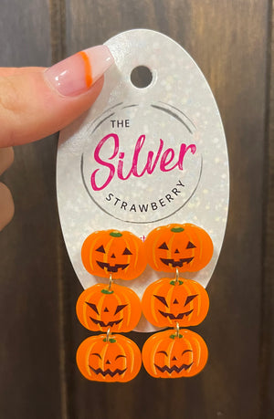 Glossy Acrylic- "Triple Smiley Pumpkins"