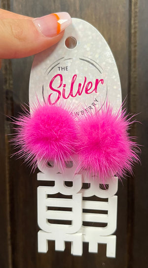 Glossy Acrylic- "Bride; White" Pink Pom Pom