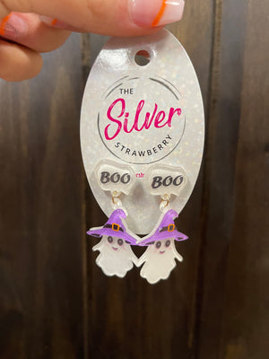 Glossy Acrylic- "Boo Ghost; Purple Hat"