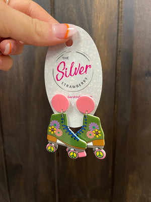 Wanna Be Earrings- "Peace Roller Skates"