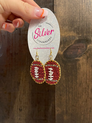 Sugar Crush Earrings- "Rhinestone Mini Football"