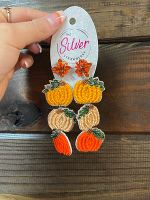 Sugar Crush Earrings- "Triple Pumpkins"