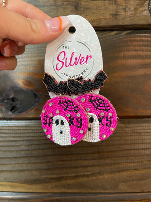Sugar Crush Earrings- "Spooky; Pink Ghost"