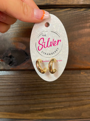 Haley Hoops Earrings- "Solid Hoop" Gold