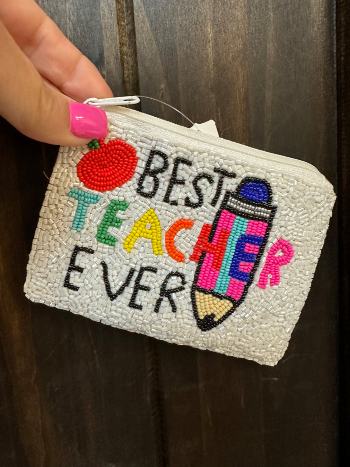 Coin Purse Wallet- "Best Teacher Ever"