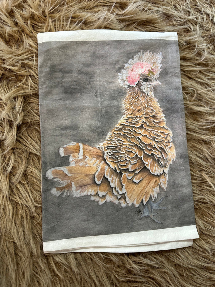 Kitchen Towels- "Floral Chicken" JWord