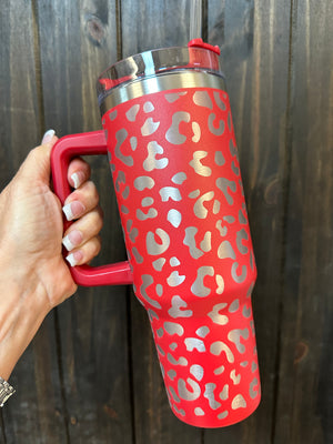 Handle Insulated Cup- Coral (40oz) – The Silver Strawberry