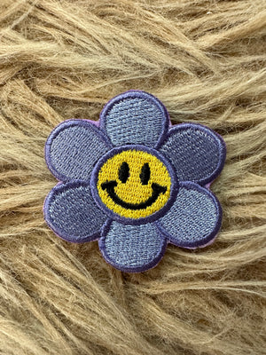 Smiley Face Patch - Purple