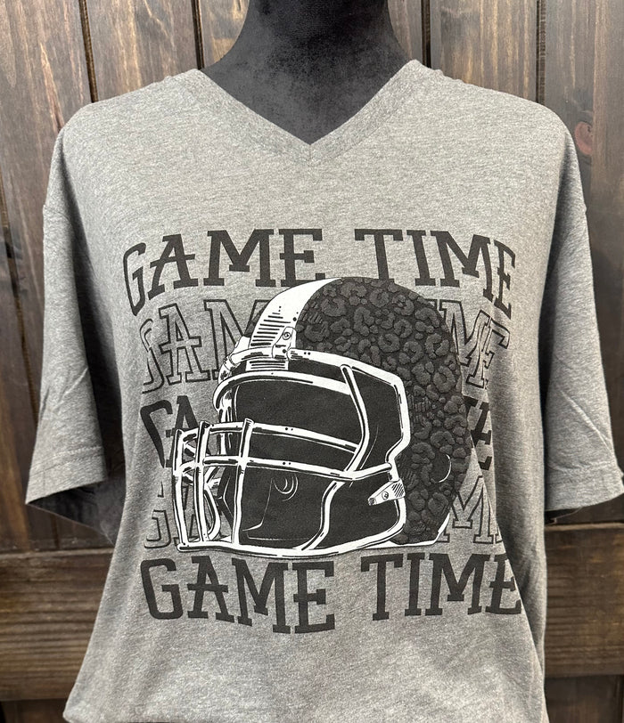 "Game Time" Black Cheetah Helmet Tee