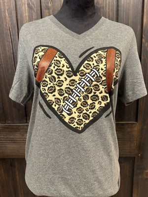 "Football Cheetah Heart" Tee