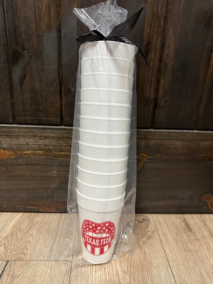 Styrofoam Cups- "Texas Tech; Star Lips"