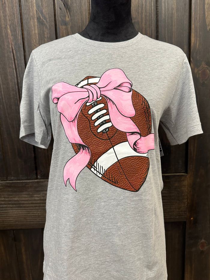 "Football W/ Pink Bow" Tee