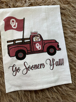 Kitchen Towels- "Oklahoma University; Sooners Y'all"