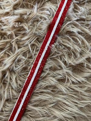 Nadine Purse Strap- Red & White Stripes (Double)