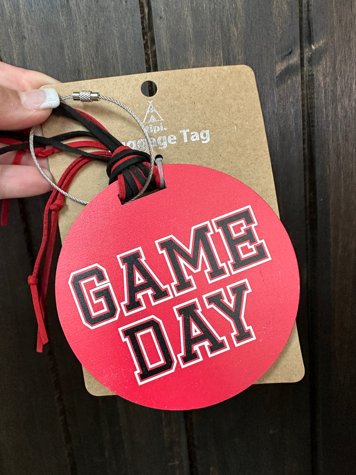 Bag Tags- "Game Day" Red