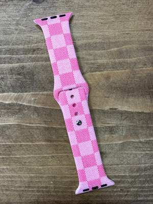 Silicone Watchband- Pink Checkered