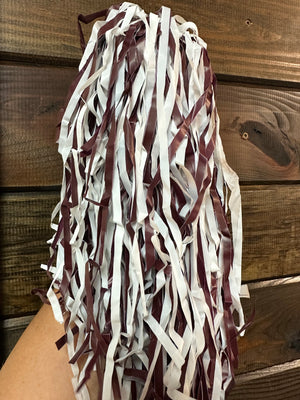 Pom Poms- Maroon & White